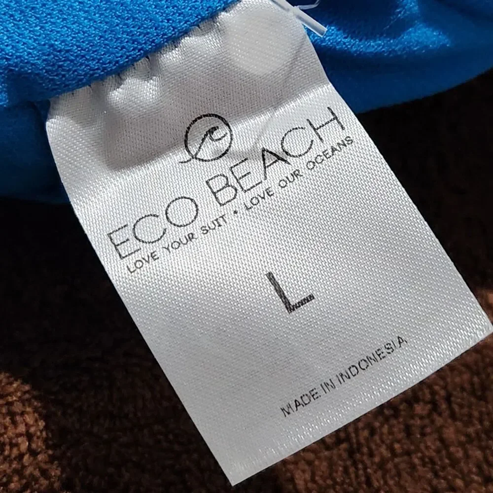 Eco Beach Swim Top Size Large Blue Adjustable Straps .  New - Picture 11 of 14